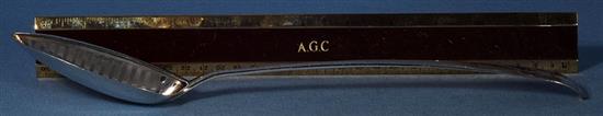 A large George IV Irish silver strainer spoon, by Samuel Neville, Length 324mm Weight 3.9oz/122grms